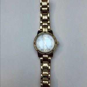 Anne Klein gold watch with pearl face